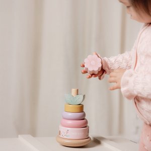 Tour d'anneaux à empiler en bois fsc - fairy garden Little dutch