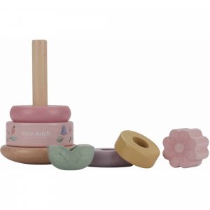 Tour d'anneaux à empiler en bois fsc - fairy garden Little dutch