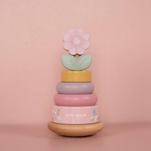 Tour d'anneaux à empiler en bois fsc - fairy garden Little dutch