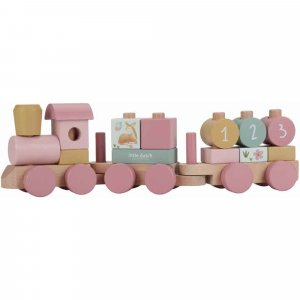 Train à blocs en bois fsc - fairy garden Little dutch