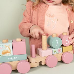 Train à blocs en bois fsc - fairy garden Little dutch