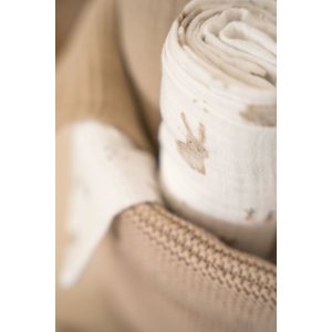Langes xl en gaze de coton - baby bunny - 120 x 120 cm Little dutch