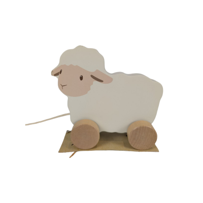 Les imparfaits - jouet à tirer mouton en bois fsc - little farm