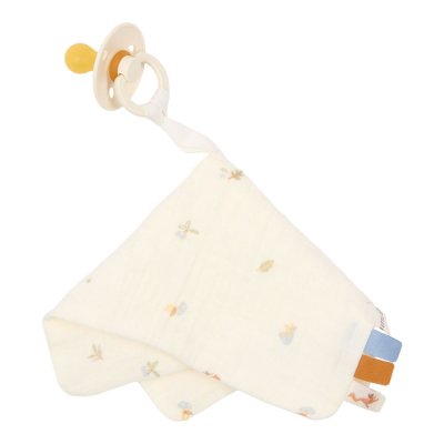 Doudou attache-tétine en gaze de coton - forest treasures