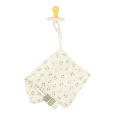 Doudou attache-tétine en gaze de coton - blueberry leaves