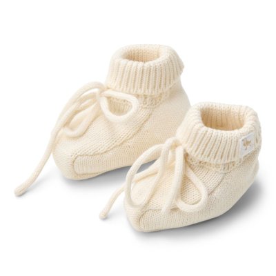 Chaussons en tricot - off white - 0/2 mois