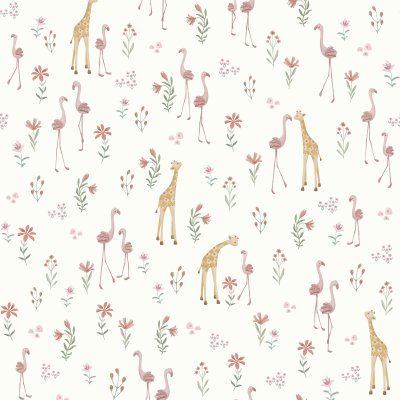Papier peint intissé - blooming safari - 52 cm x 10 m
