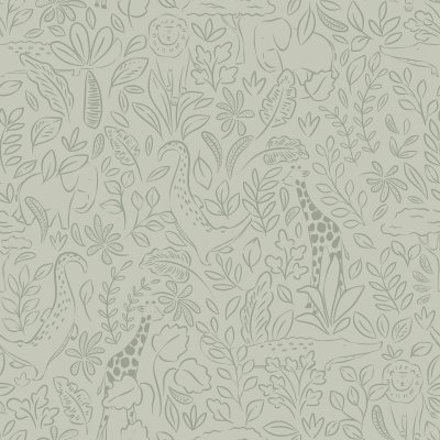 Papier peint intissé - safari dreams sage - 52 cm x 10 m