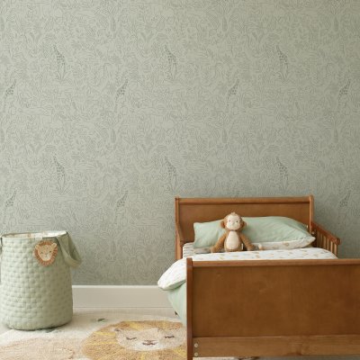 Papier peint intissé - safari dreams sage - 52 cm x 10 m