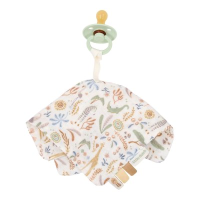Doudou attache-tétine en gaze de coton - safari wonders