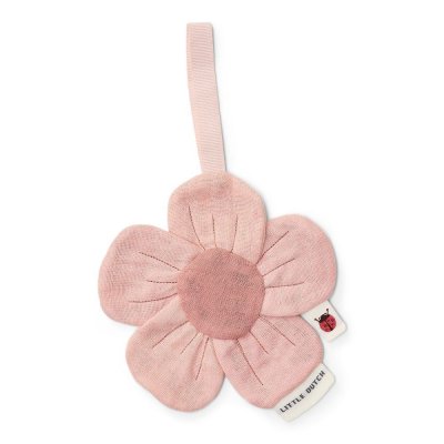 Doudou attache-tétine en gaze de coton fleur - fairy garden