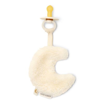 Doudou attache-tétine lune - pure soft white