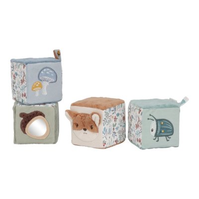 Lot de 4 cubes d'activités en tissu forest friends