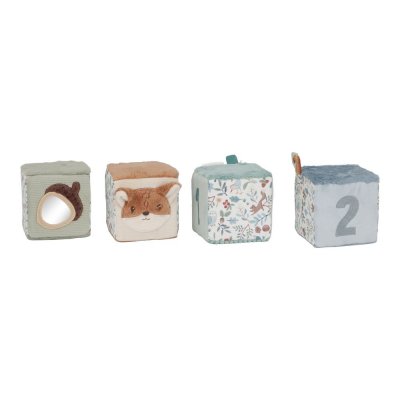 Lot de 4 cubes d'activités en tissu forest friends