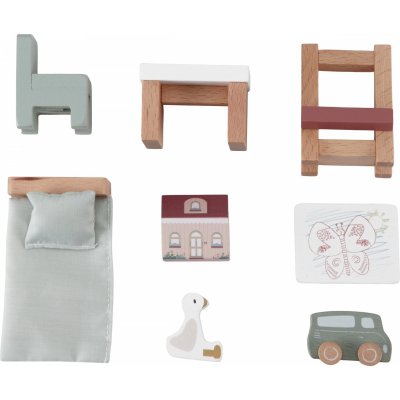 Set de 7 pièces de chambre d'enfant pour maison de poupée fsc