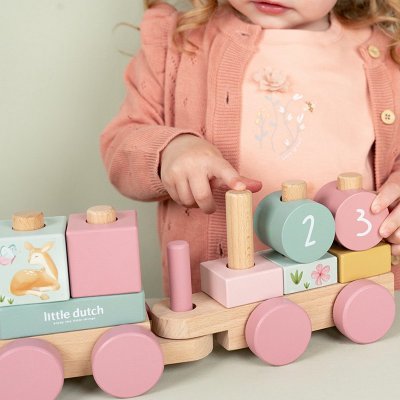 Train à blocs en bois fsc - fairy garden