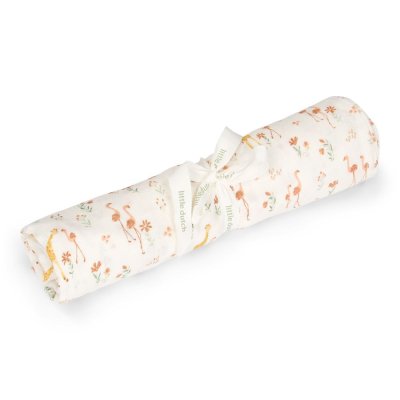 Lange xl en gaze de coton - blooming safari - 120 x 120 cm