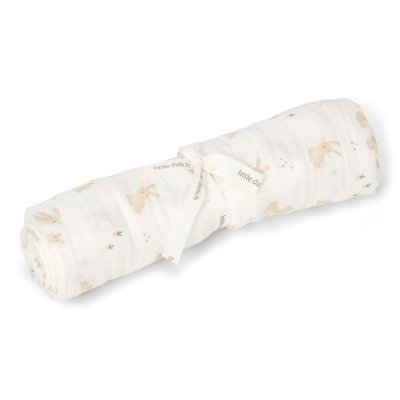 Langes xl en gaze de coton - baby bunny - 120 x 120 cm