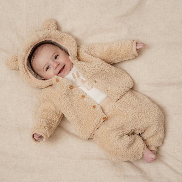 Gilet bébé teddy off white taille 62 Little dutch