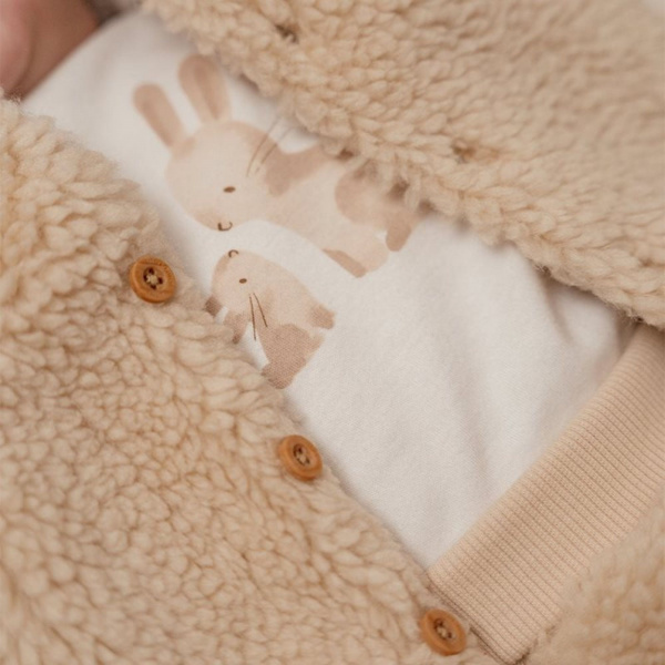 Gilet bébé teddy off white taille 62 Little dutch