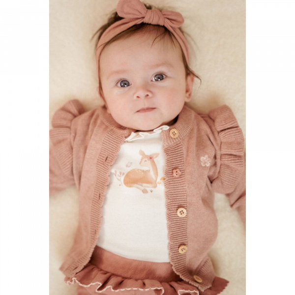 Cardigan tricoté - fairy pink - prématuré Little dutch