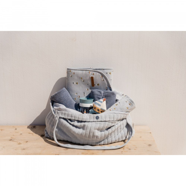 Sac de plage mommy bag blue Little dutch