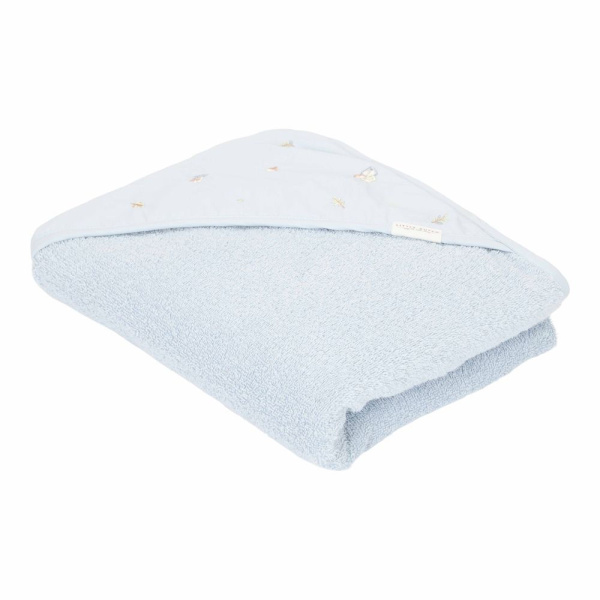 Cape de bain brodée - blue - 100 x 100 cm Little dutch