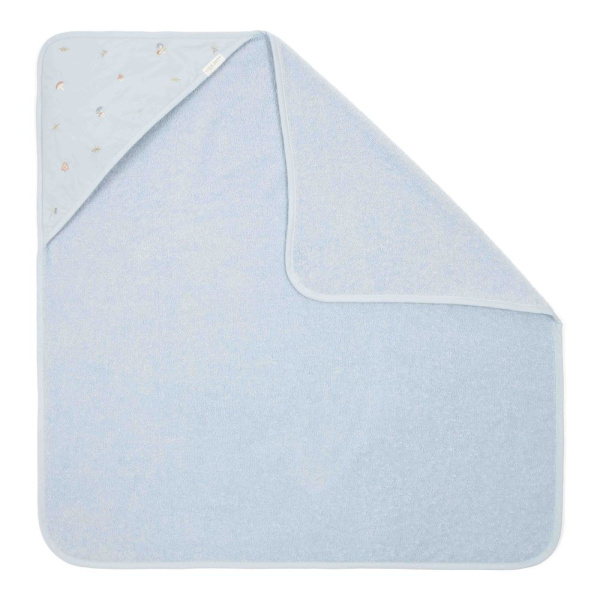 Cape de bain brodée - blue - 100 x 100 cm Little dutch