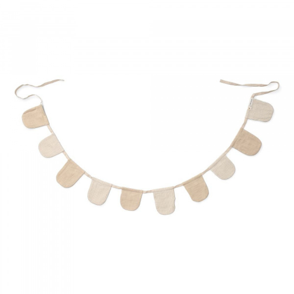 Guirlande avec fanions - pure soft beige Little dutch