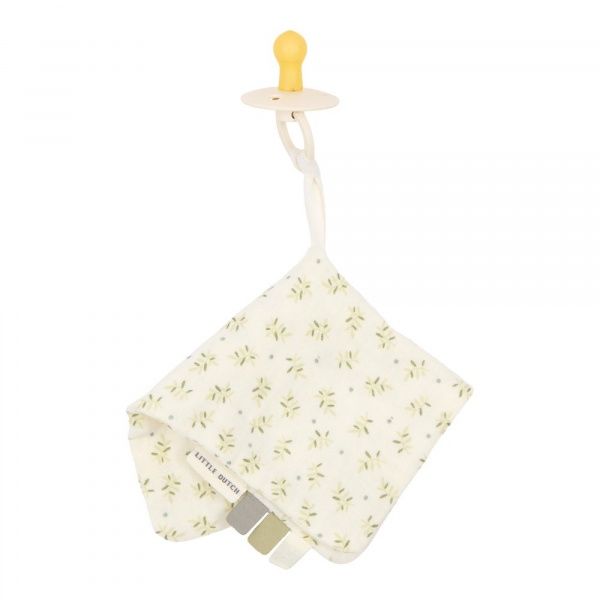 Doudou attache-tétine en gaze de coton - blueberry leaves Little dutch