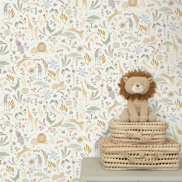 Papier peint intissé - safari wonders - 52 cm x 10 m Little dutch