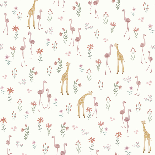 Papier peint intissé - blooming safari - 52 cm x 10 m Little dutch