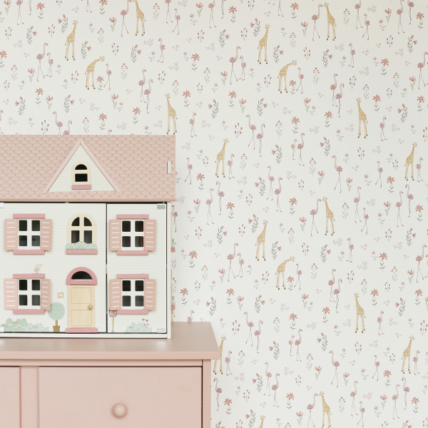 Papier peint intissé - blooming safari - 52 cm x 10 m Little dutch