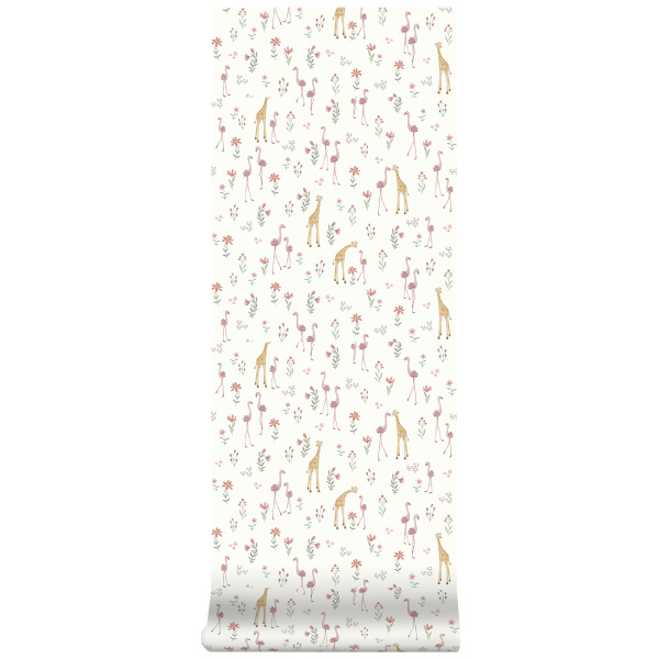 Papier peint intissé - blooming safari - 52 cm x 10 m Little dutch