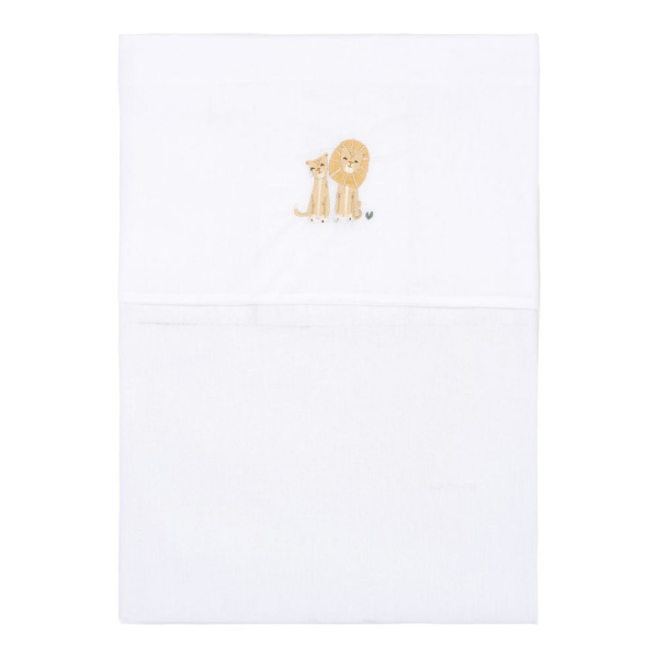 Drap de berceau - lion white - 70 x 100 cm Little dutch