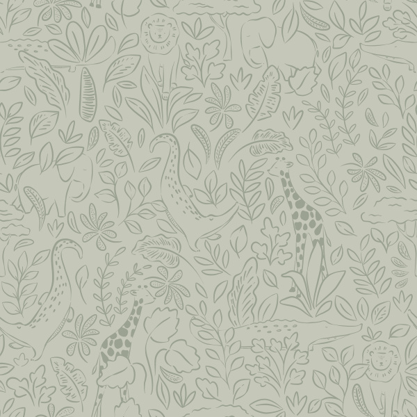 Papier peint intissé - safari dreams sage - 52 cm x 10 m Little dutch