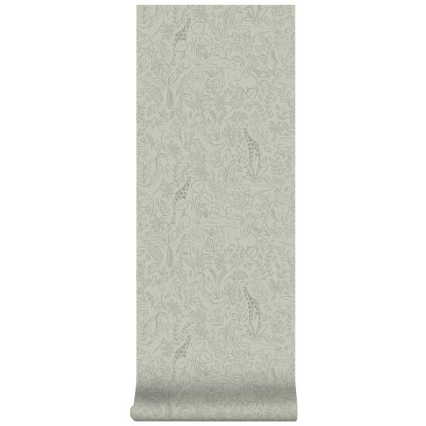 Papier peint intissé - safari dreams sage - 52 cm x 10 m Little dutch