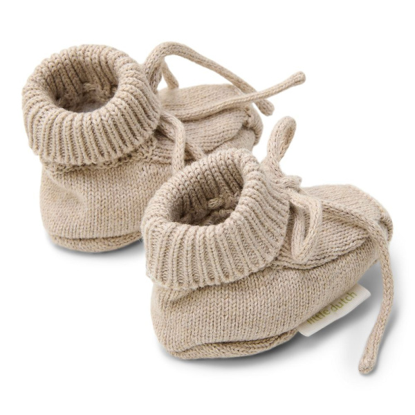 Chaussons en tricot - soft beige - 0/2 mois Little dutch