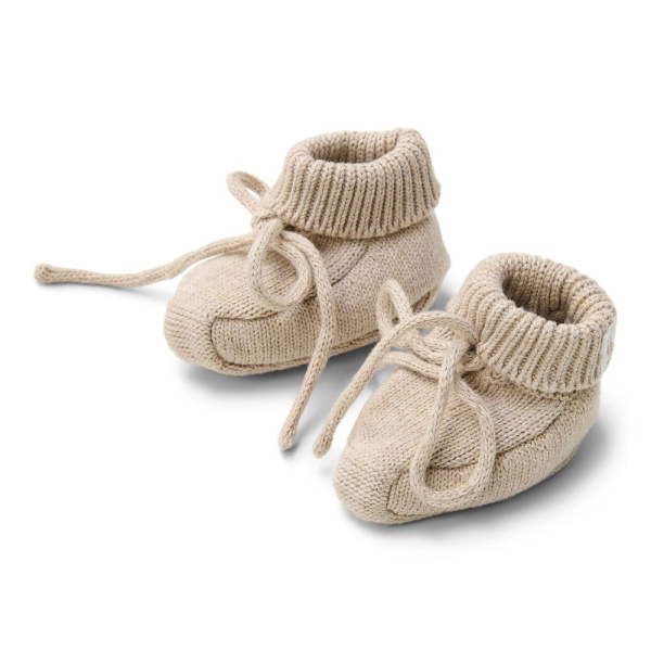 Chaussons en tricot - soft beige - 3/9 mois Little dutch