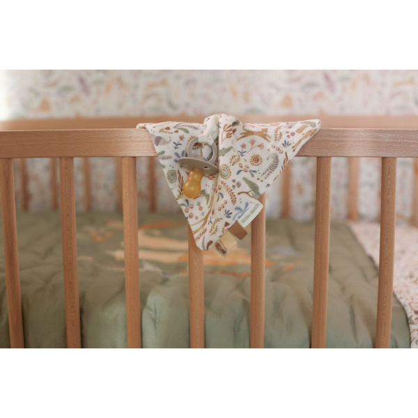 Doudou attache-tétine en gaze de coton - safari wonders Little dutch