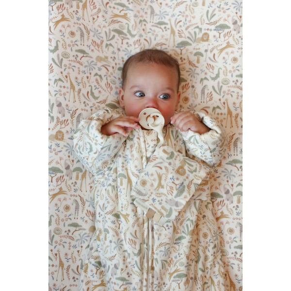 Doudou attache-tétine en gaze de coton - safari wonders Little dutch