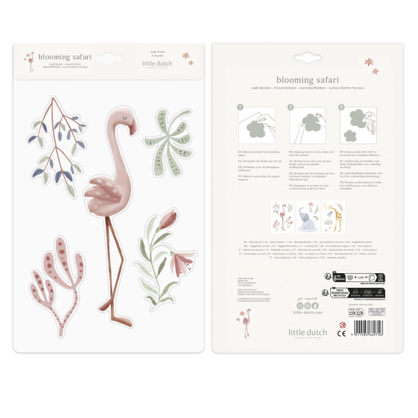 Lot de 3 stickers muraux - blooming safari Little dutch