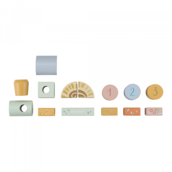 Train à blocs en bois - safari friends Little dutch