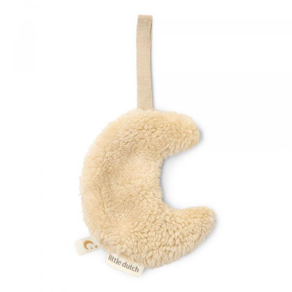Doudou attache-tétine lune - pure soft beige Little dutch