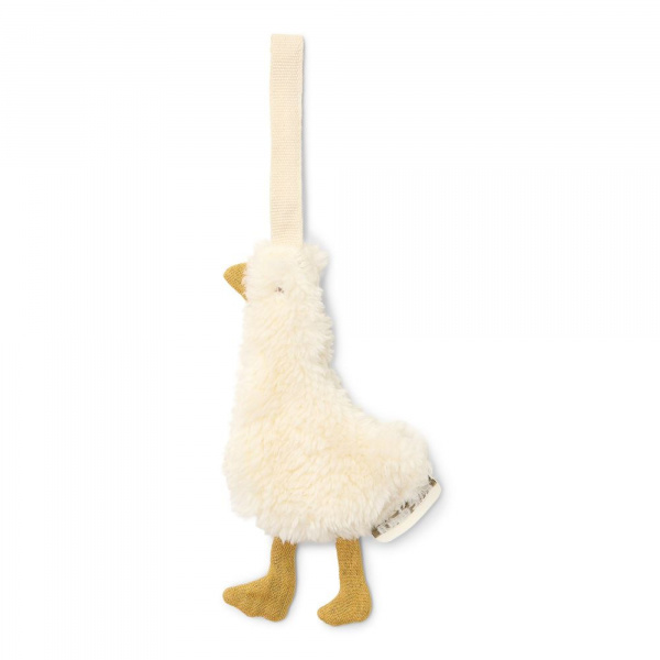 Doudou attache-tétine en gaze de coton - oie Little dutch