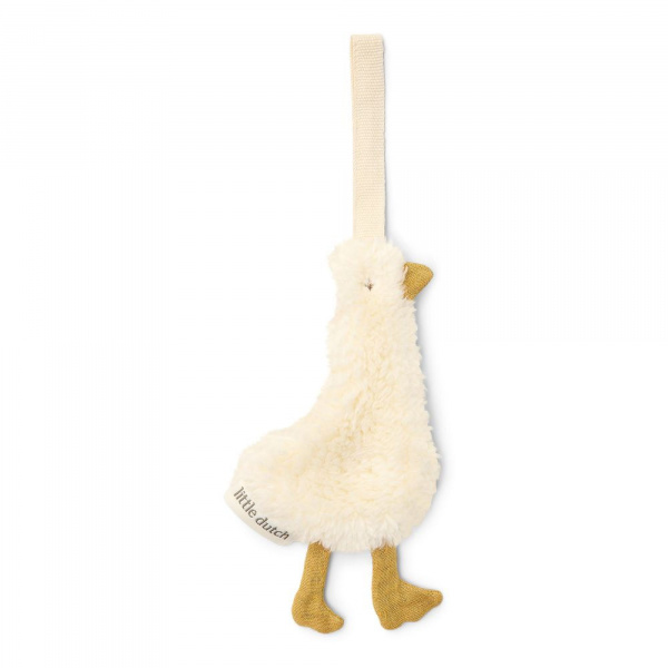 Doudou attache-tétine en gaze de coton - oie Little dutch