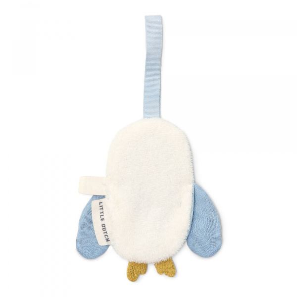 Doudou attache-tétine en gaze de coton chouette - forest friends Little dutch