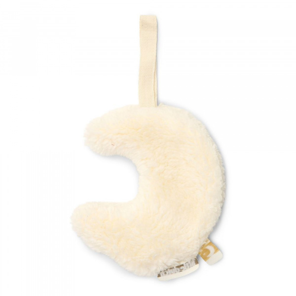 Doudou attache-tétine lune - pure soft white Little dutch
