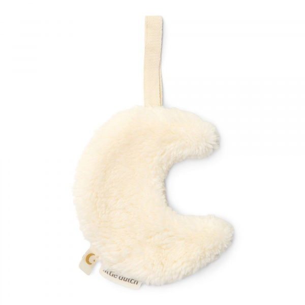 Doudou attache-tétine lune - pure soft white Little dutch