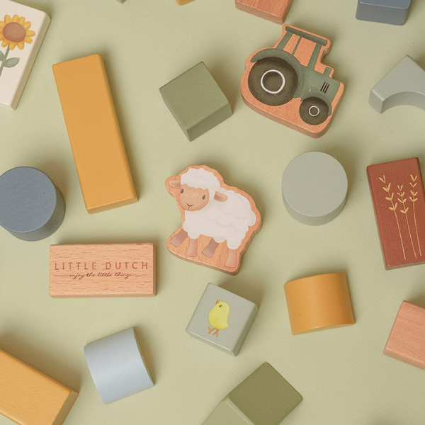 Blocs de construction en bois fsc - little farm Little dutch